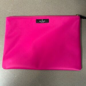 Never used Kate Spade “ kiss and makeup” hot pink pouch